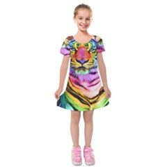 Rainbowtiger Kids  Short Sleeve Velvet Dress by Sparkle