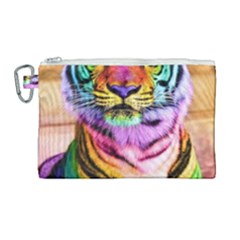 Rainbowtiger Canvas Cosmetic Bag (large) by Sparkle