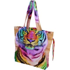 Rainbowtiger Drawstring Tote Bag by Sparkle