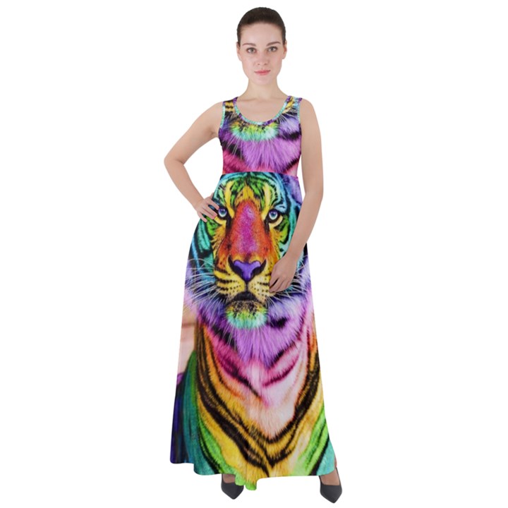 Rainbowtiger Empire Waist Velour Maxi Dress