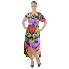 Rainbowtiger Front Wrap High Low Dress by Sparkle