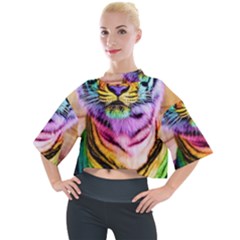 Rainbowtiger Mock Neck Tee by Sparkle