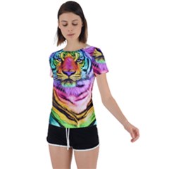 Rainbowtiger Back Circle Cutout Sports Tee by Sparkle