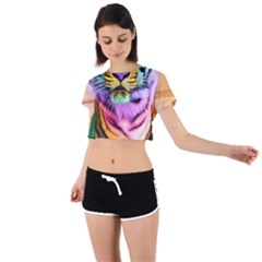 Rainbowtiger Tie Back Short Sleeve Crop Tee by Sparkle