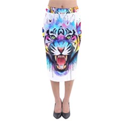 Butterflytiger Velvet Midi Pencil Skirt by Sparkle