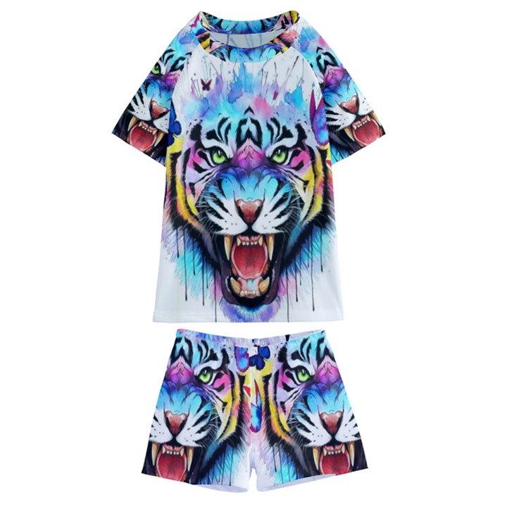 Butterflytiger Kids  Swim Tee and Shorts Set