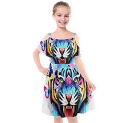 Butterflytiger Kids  Cut Out Shoulders Chiffon Dress by Sparkle