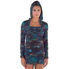 Realeafs Pattern Long Sleeve Hooded T-shirt by Sparkle