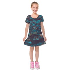 Realeafs Pattern Kids  Short Sleeve Velvet Dress by Sparkle