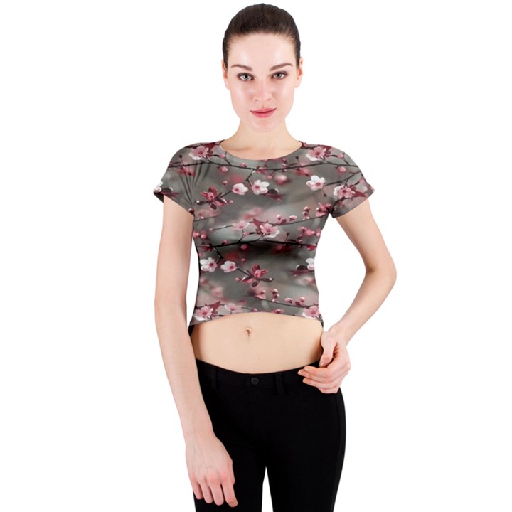 Realflowers Crew Neck Crop Top