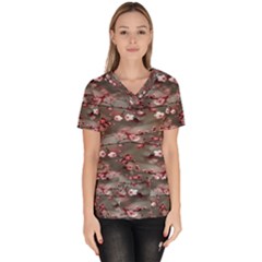 Realflowers Women s V-neck Scrub Top by Sparkle