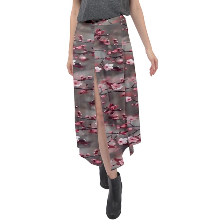 Realflowers Velour Split Maxi Skirt