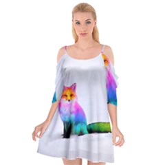 Rainbowfox Cutout Spaghetti Strap Chiffon Dress by Sparkle