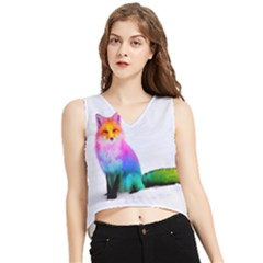 Rainbowfox V-neck Cropped Tank Top