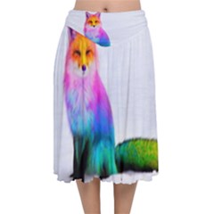 Rainbowfox Velvet Flared Midi Skirt by Sparkle