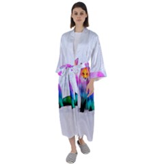 Rainbowfox Maxi Satin Kimono