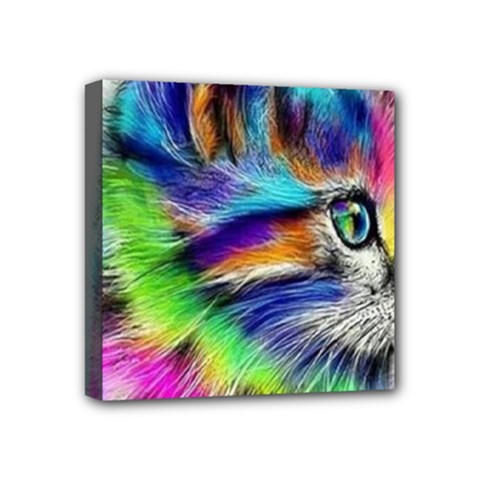 Rainbowcat Mini Canvas 4  X 4  (stretched) by Sparkle