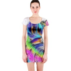 Rainbowcat Short Sleeve Bodycon Dress by Sparkle