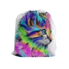 Rainbowcat Drawstring Pouch (xl) by Sparkle