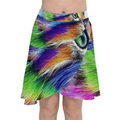 Rainbowcat Chiffon Wrap Front Skirt by Sparkle