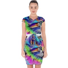 Rainbowcat Capsleeve Drawstring Dress  by Sparkle