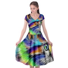 Rainbowcat Cap Sleeve Wrap Front Dress by Sparkle