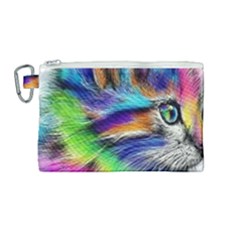 Rainbowcat Canvas Cosmetic Bag (medium) by Sparkle