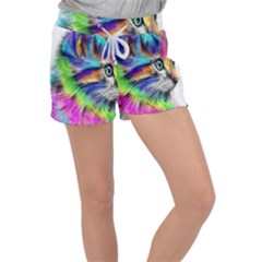 Rainbowcat Velour Lounge Shorts by Sparkle