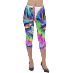 Rainbowcat Lightweight Velour Capri Leggings  by Sparkle