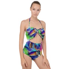 Rainbowcat Scallop Top Cut Out Swimsuit by Sparkle