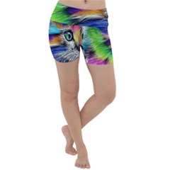 Rainbowcat Lightweight Velour Yoga Shorts by Sparkle