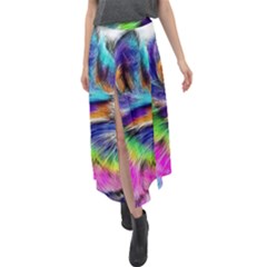 Rainbowcat Velour Split Maxi Skirt by Sparkle