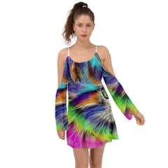 Rainbowcat Kimono Sleeves Boho Dress by Sparkle