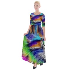 Rainbowcat Half Sleeves Maxi Dress by Sparkle