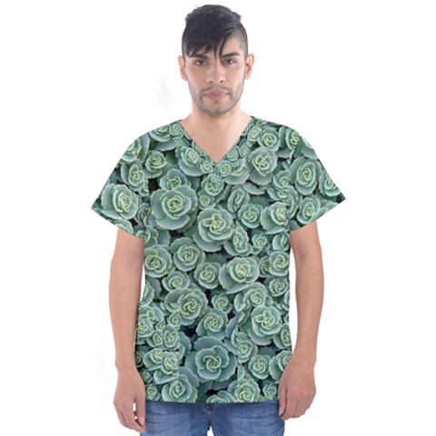 Realflowers Men s V-neck Scrub Top by Sparkle