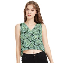 Realflowers V-neck Cropped Tank Top by Sparkle