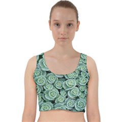 Realflowers Velvet Racer Back Crop Top by Sparkle