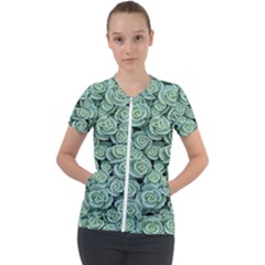 Realflowers Short Sleeve Zip Up Jacket by Sparkle