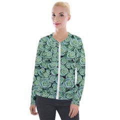 Realflowers Velvet Zip Up Jacket by Sparkle