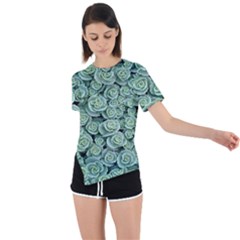 Realflowers Asymmetrical Short Sleeve Sports Tee