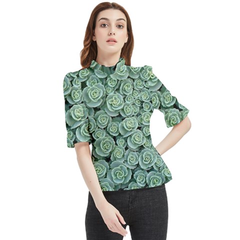 Realflowers Frill Neck Blouse by Sparkle