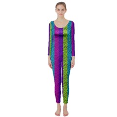 Glitter Strips Long Sleeve Catsuit by Sparkle