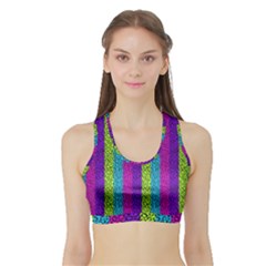 Glitter Strips Sports Bra With Border by Sparkle