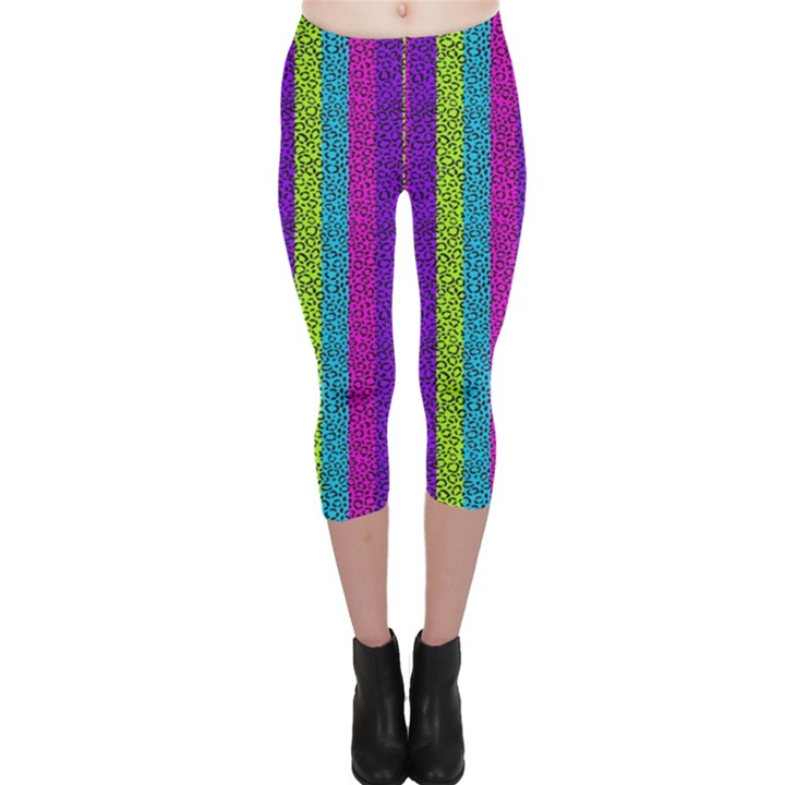 Glitter Strips Capri Leggings 