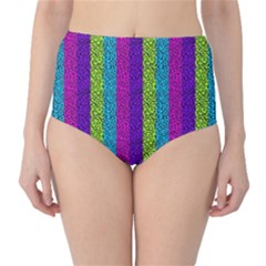 Glitter Strips Classic High-waist Bikini Bottoms by Sparkle