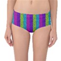 Glitter Strips Mid-Waist Bikini Bottoms View1