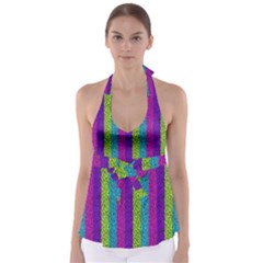 Glitter Strips Babydoll Tankini Top by Sparkle