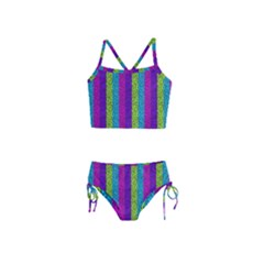 Glitter Strips Girls  Tankini Swimsuit