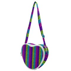 Glitter Strips Heart Shoulder Bag