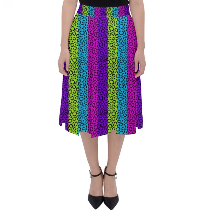 Glitter Strips Classic Midi Skirt